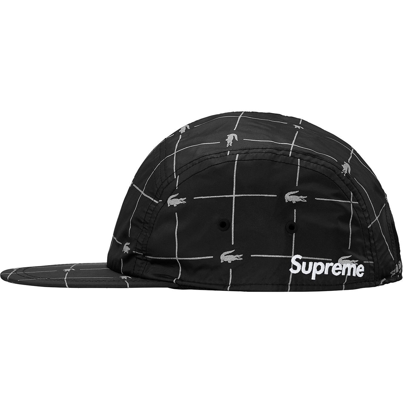 Supreme®/LACOSTE Reflective Grid Nylon Camp Cap view 7
